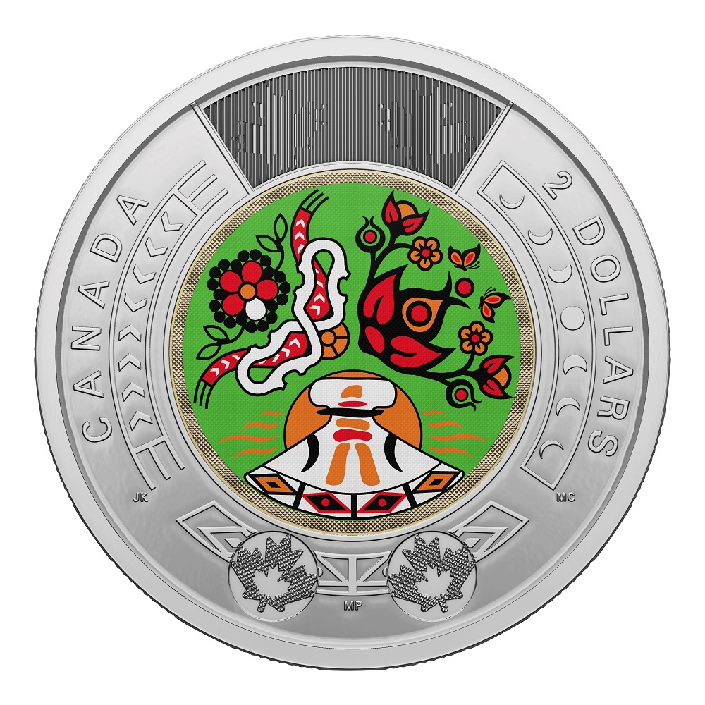 2 DOLLAR 2023 COLORED CELEBRATE NATIONAL INDIGENOUS PEOPLES DAY 2 