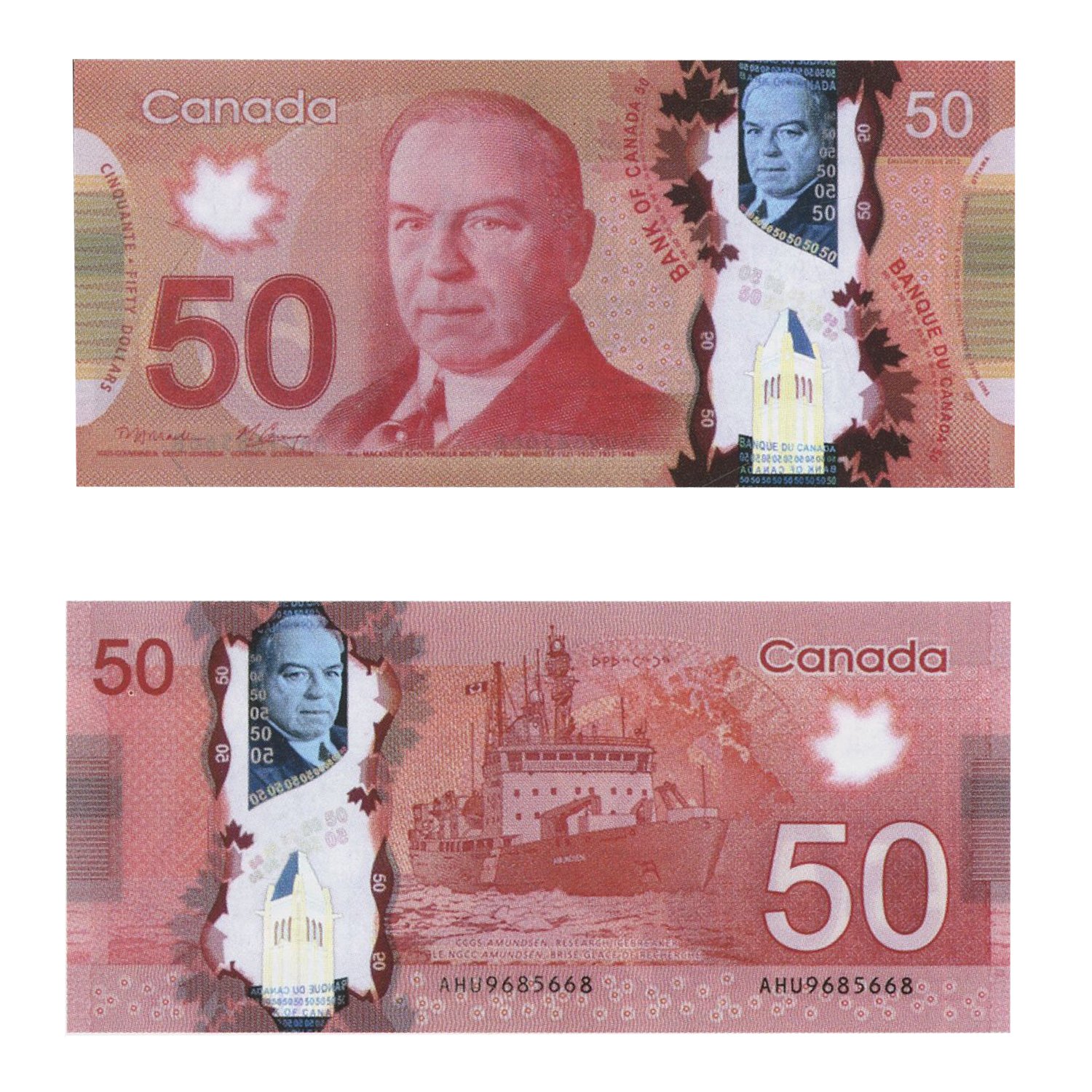 2012 - 2012 POLYMER 50-DOLLAR NOTE, MACKLEM/CARNEY (UNC)