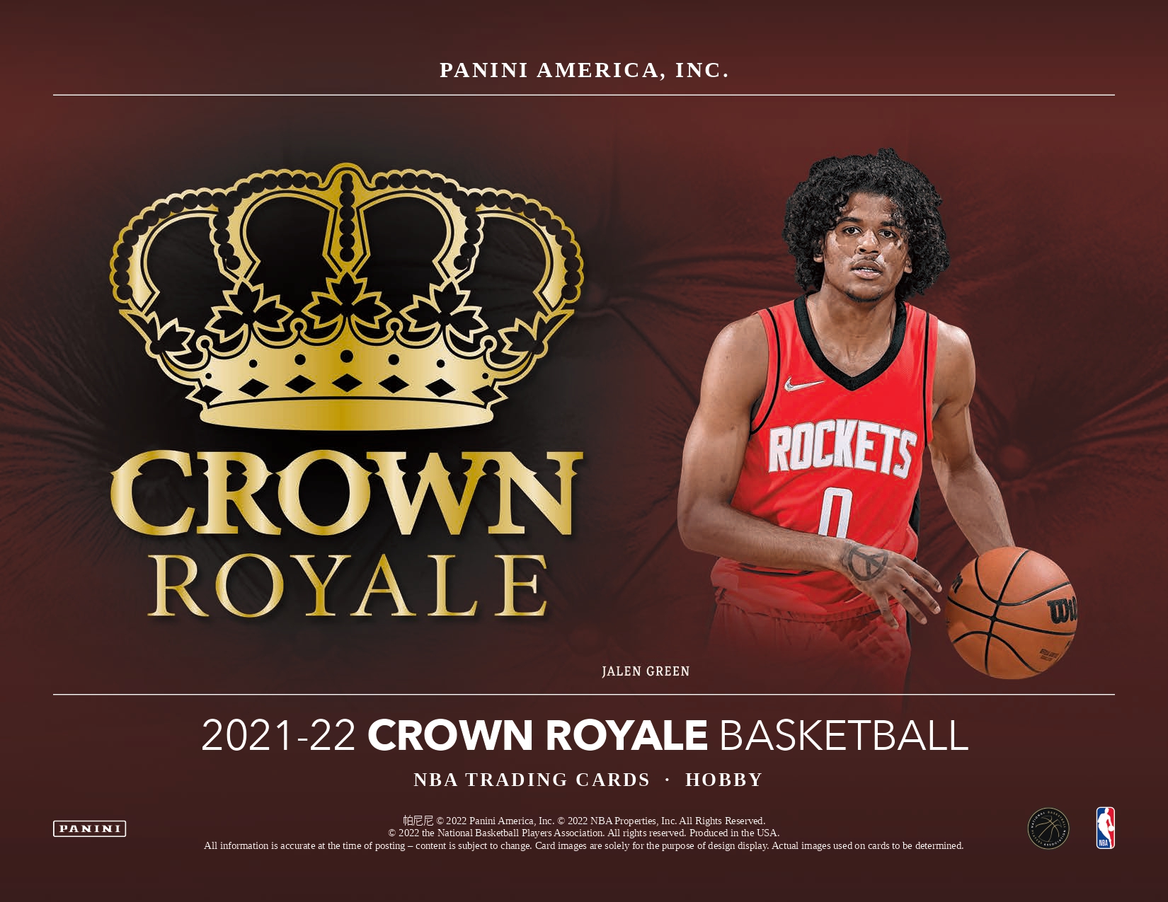 2021-22 BASKETBALL -  PANINI CROWN ROYALE HOBBY BOX