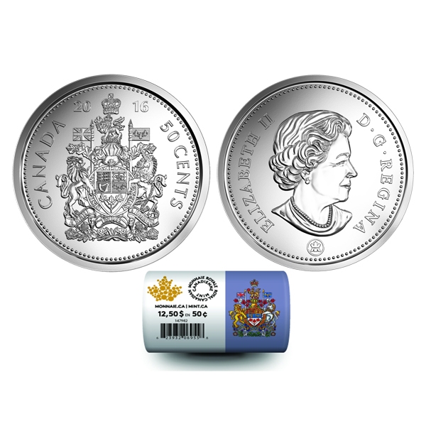 Brilliant Uncirculated from RCM roll 2018 CANADA 50c coin