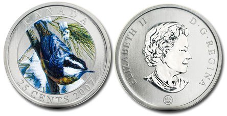BIRDS OF CANADA -  RED-BREASTED NUTHATCH -  2007 CANADIAN COINS 02