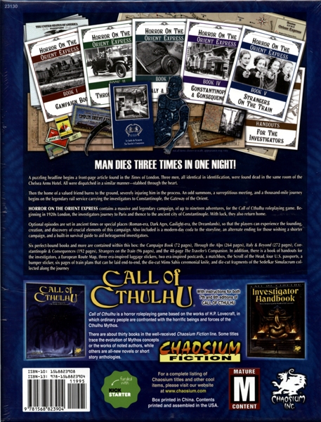 CALL OF CTHULHU - CALL OF CTHULHU - HORROR ON THE ORIENT EXPRESS MASSIVE  CAMPAIGN