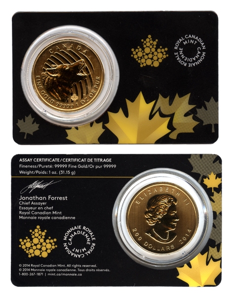 Call Of The Wild Howling Wolf 1 Ounce Pure Gold Coin 14 Canadian Coins 01 13 Investment Gold Bullion Coins And Bars