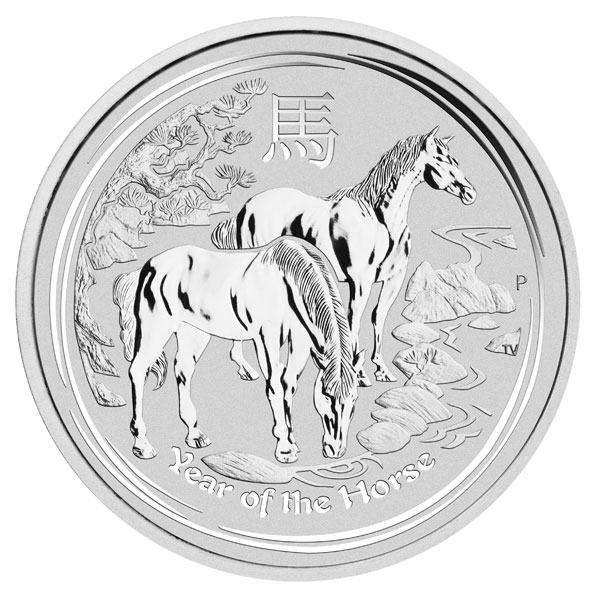 CHINESE LUNAR CALENDAR (1 OZ) -  YEAR OF THE HORSE - 1 OUNCE FINE SILVER COIN -  2014 AUSTRALIA COINS
