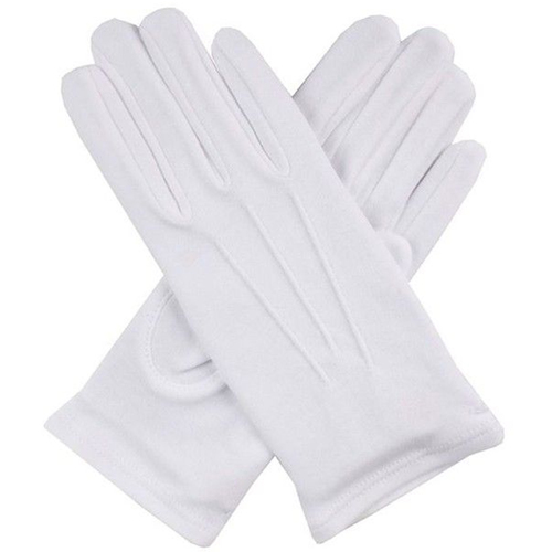 CHRISTMAS -  WHITE GLOVES WITH SNAP (ADULT) -  SANTA CLAUS