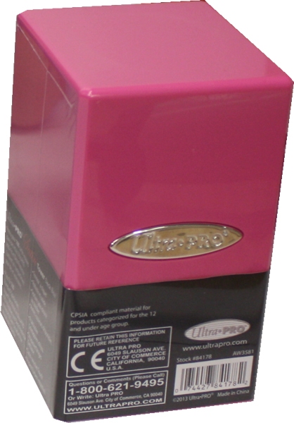 Deluxe Deck Box Satin Tower Deck Box Bright Pink Accessories Deck Boxes