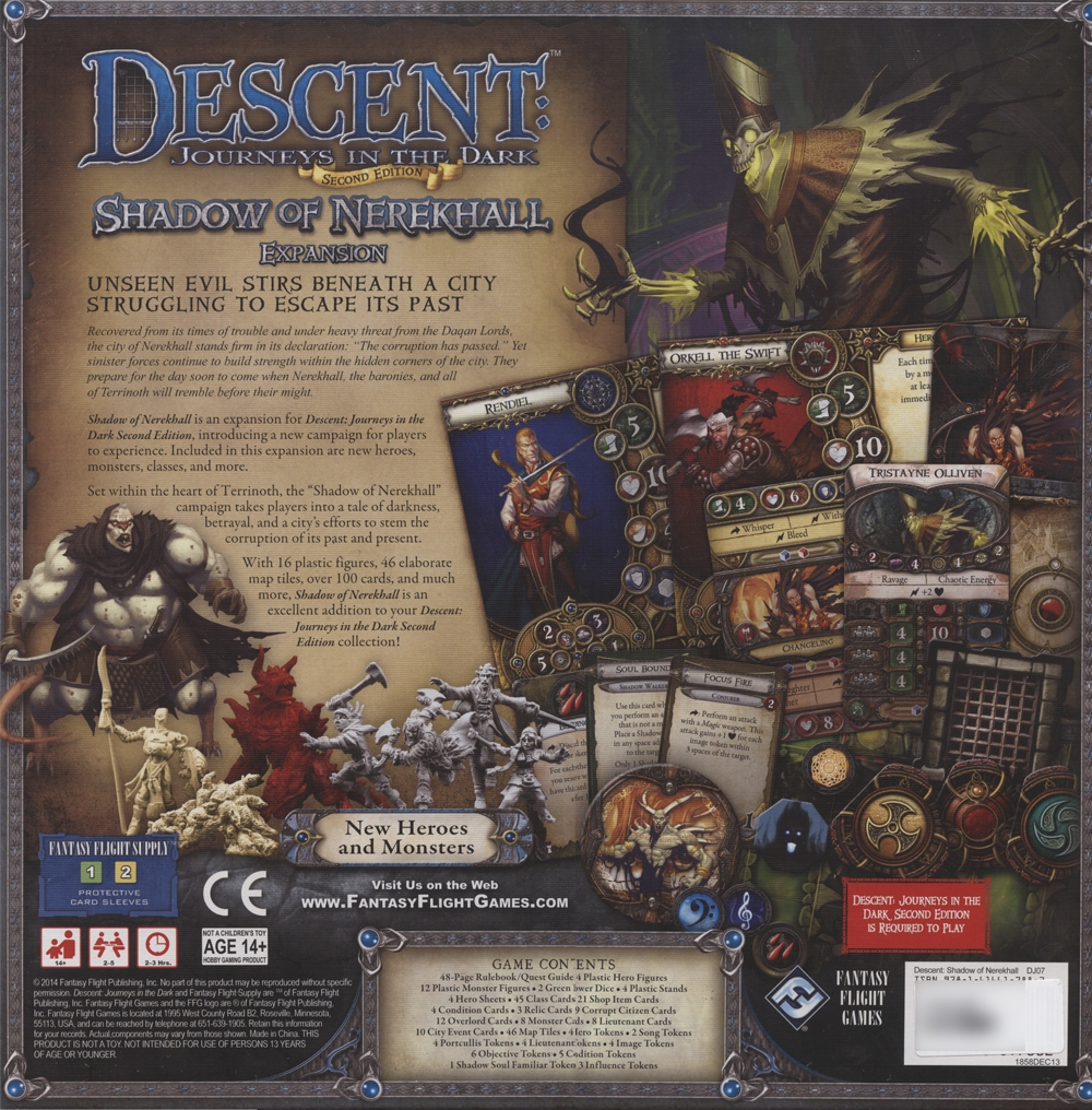 FFGDJ07 Descent Journeys in the Dark 2nd Edition Shadow of Nerekhall Expansion