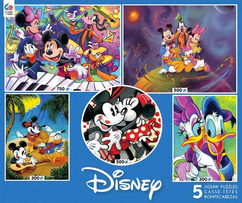 DISNEY - MICKEY & MINNIE (5 JIGSAW PUZZLE , 2 X300, 1 X ...