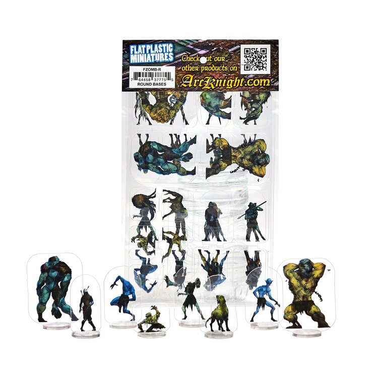 FLAT PLASTIC MINIATURES - ZOMBIES HORDE (31 MINIS)