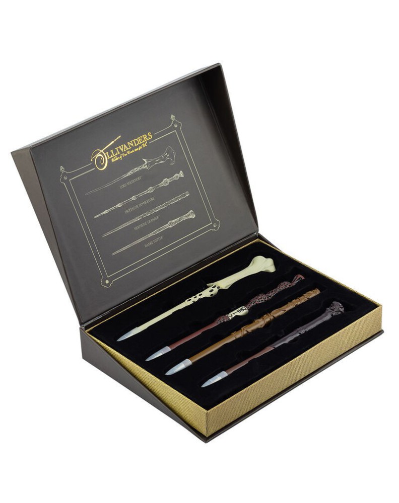 Harry Potter Gifts Wand Pen Set of 4 Stationery Supplies, Map