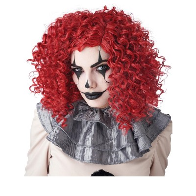 HORROR - CORKSCREW CLOWN CURLS WIG - RED (ADULT) / WIGS / RED