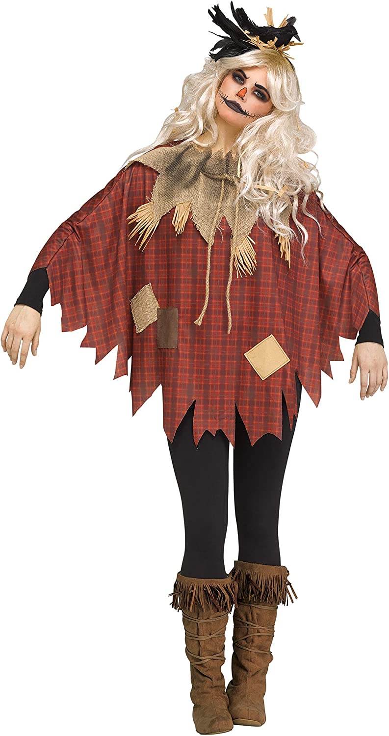 HORROR -  SCARY SCARECROW PONCHO (ADULT - ONE SIZE)