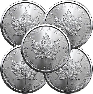 MAPLE LEAVES -  PACK OF 25 ONE OUNCE FINE SILVER COINS WITH DEFAULTS -  CANADIAN COINS
