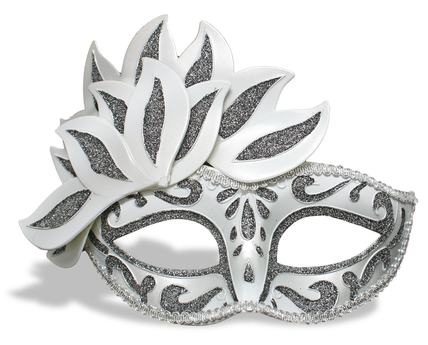 MASQUERADE MASK -  CARNIVAL MASK WITH LACE - BLACK AND WHITE