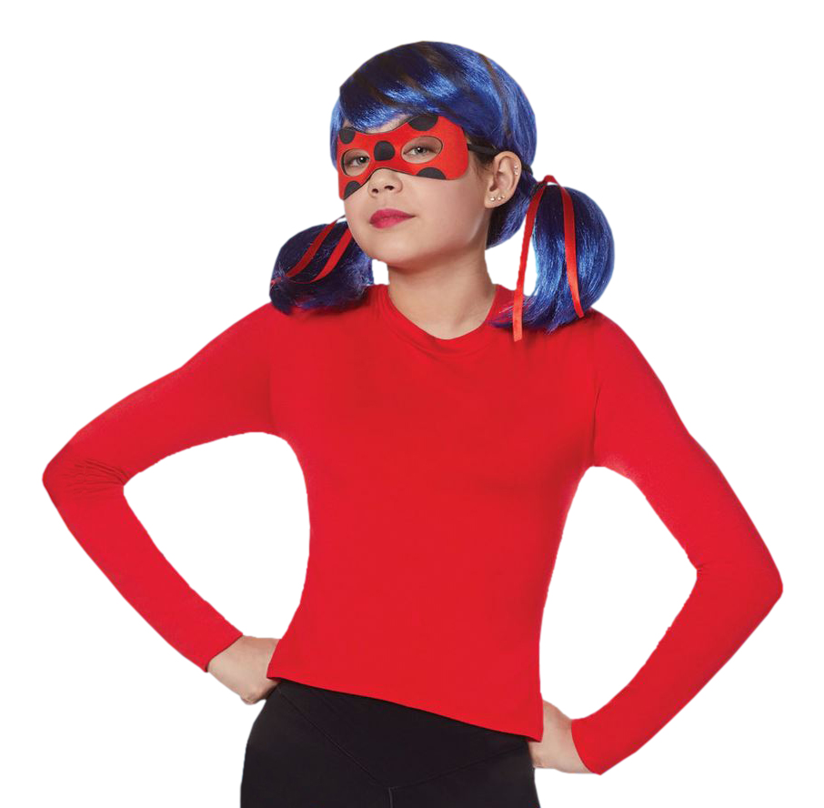 MIRACULOUS: TALES OF LADYBUG & CAT NOIR -  MIRACULOUS LADY BUG WIG AND MASK (CHILD - ONE SIZE)