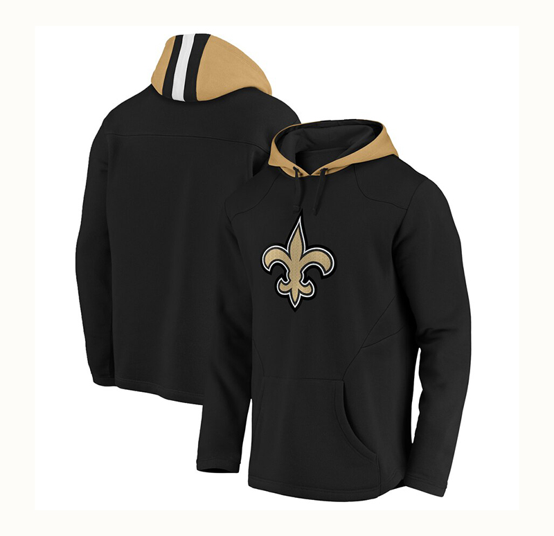 NEW ORLEANS SAINTS - BLACK PULLOVER WITH HOOD
