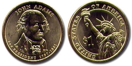 1797-1801 John Adams Presidential 1 dollar coin