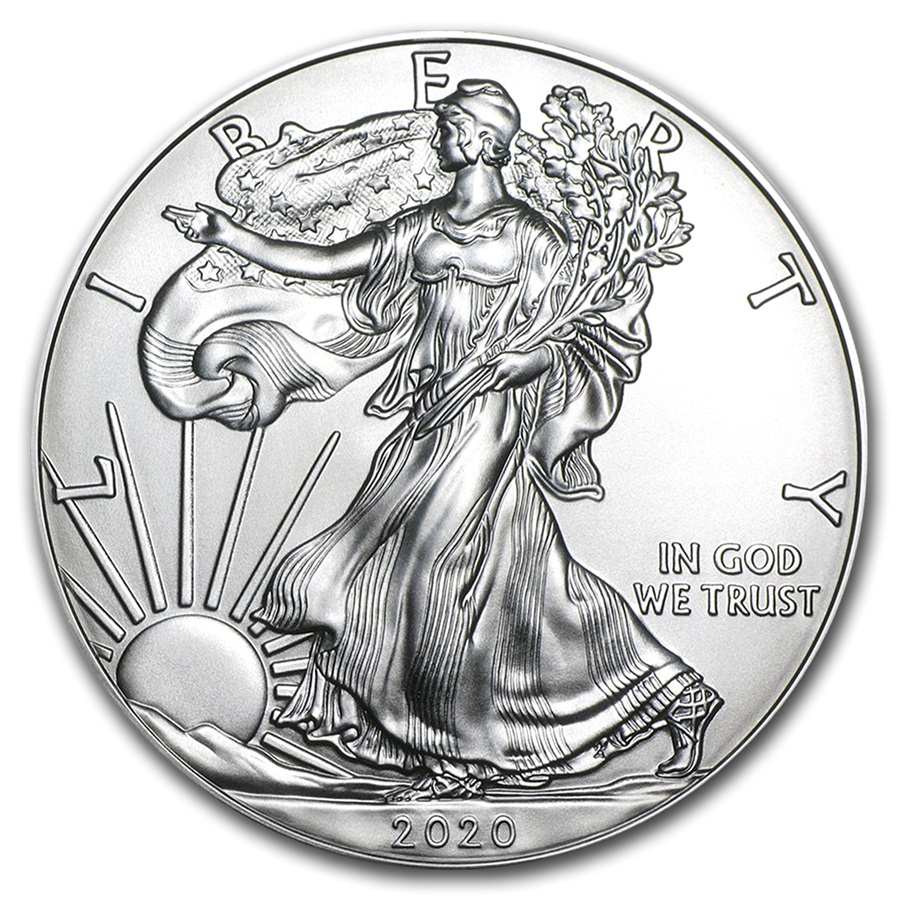 SILVER EAGLES -  ONE OUNCE FINE SILVER COIN -  2020 UNITED STATES COINS