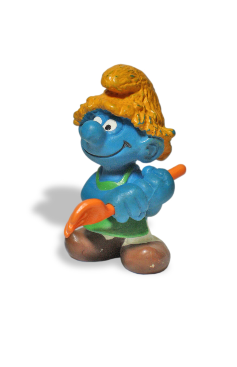 SMURFS - HAYMAKER SMURF - YELLOW HAT VARIETY - SLIGHT WEAR - 1983 ...