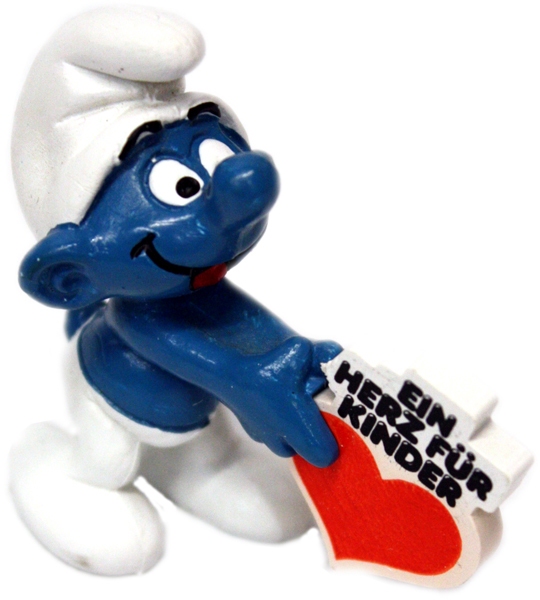 SMURFS - HEART SMURF - GERMAN WRITING - 1981 SMURFS 20125