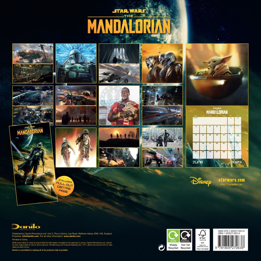 STAR WARS OFFICIAL 2025 CALENDAR THE MANDALORIAN