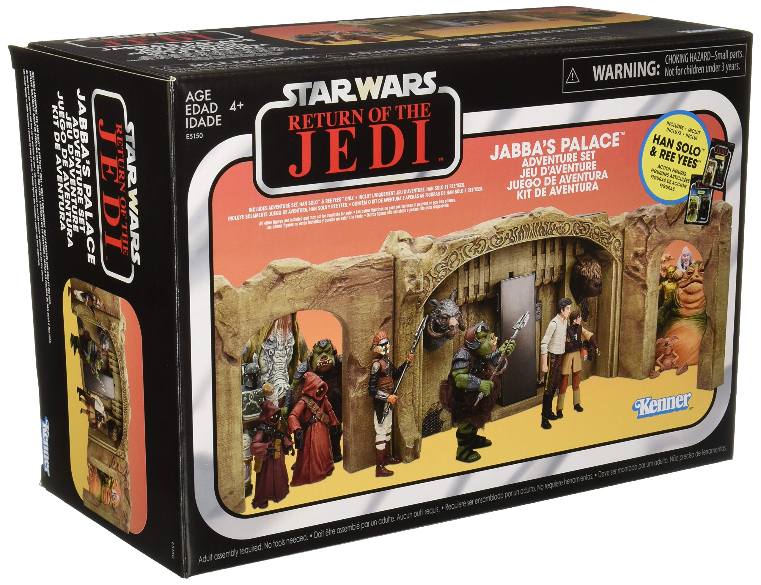 STAR WARS -  RETURN OF THE JEDI - JABBA'S PALACE WITH HAN SOLO (CARBONITE) AND REE YEES FIGURINES (3.75