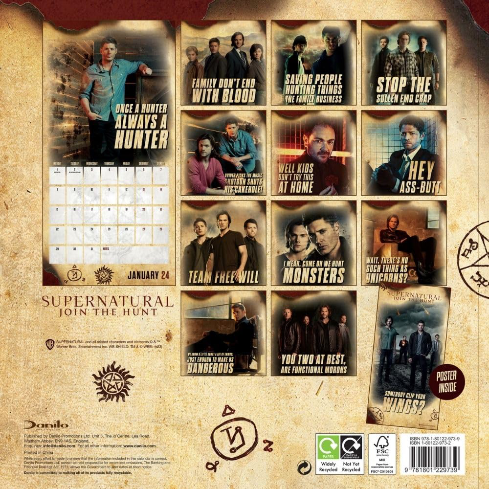 SUPERNATURAL OFFICIAL 2025 CALENDAR