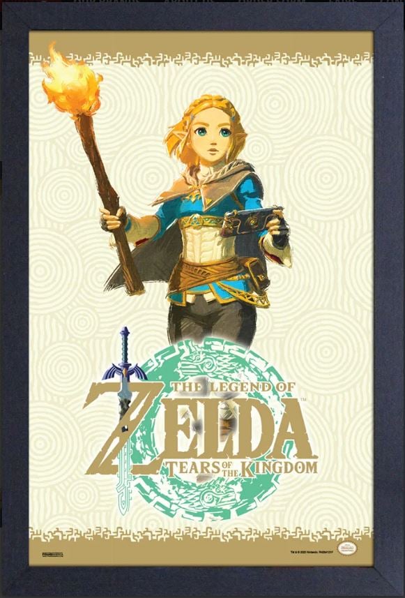 THE LEGEND OF ZELDA - ZELDA HOLDING A TORCH - FRAMED PICTURE (13