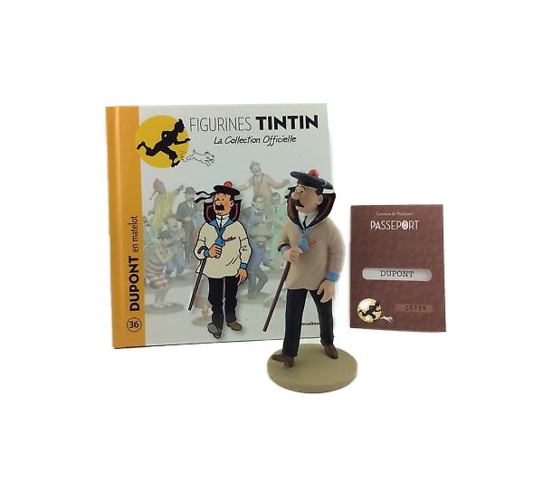 TINTIN - SAILOR DUPONT FIGURE + BOOKLET + PASSPORT (4.5