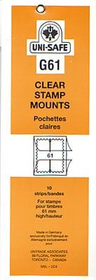 UNI-SAFE -  CLEAR STAMP MOUNTS G61 (PACK OF 10)