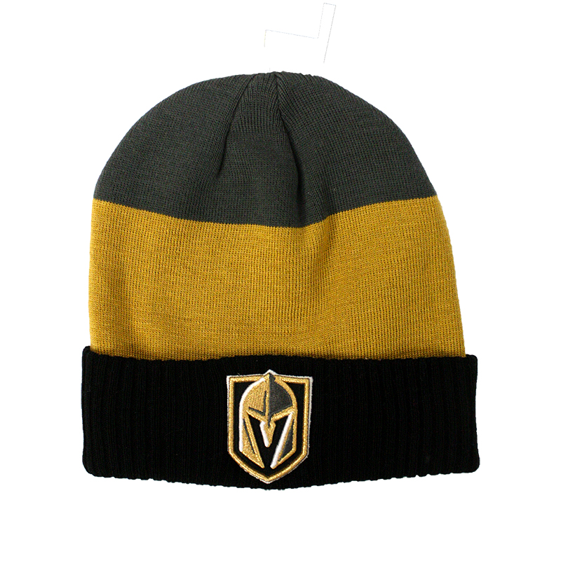 VEGAS GOLDEN KNIGHTS - BEANIE WITH POMPOM - BLACK/GOLD/GREY / HOCKEY ...