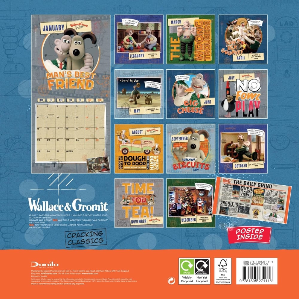 WALLACE & GROMIT OFFICIAL 2025 CALENDAR