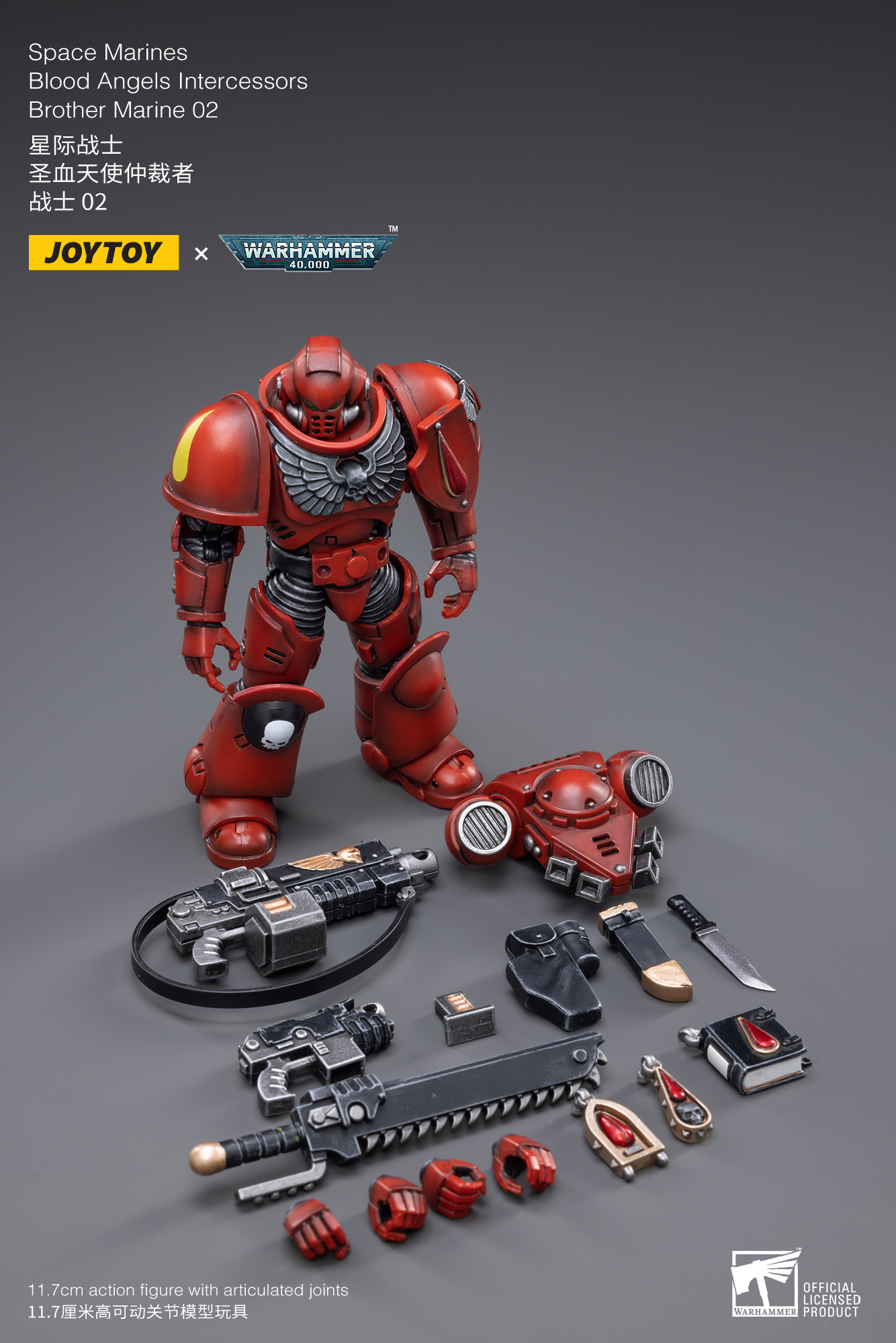 WARHAMMER 40K - BLOOD ANGELS INTERCESSORS BRO MARINE 2 FIGURE - 1/18 SCALE  - JOYTOY