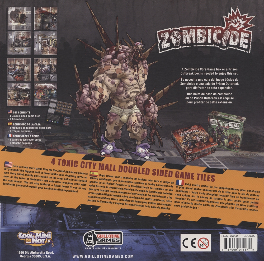 Zombicide New 4 Toxic City Mall Game Tiles 