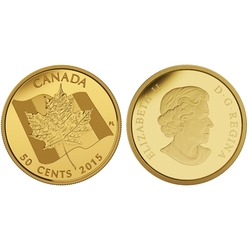 1/25 OZ IN GOLD -  MAPLE LEAF -  2015 CANADIAN COINS 13