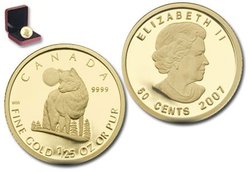 1/25 OZ IN GOLD -  THE WOLF -  2007 CANADIAN COINS 04