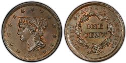 1-CENT -  1840 1-CENT, SMALL DATE (AU) -  1840 UNITED STATES COINS