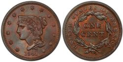 1-CENT -  1841 1-CENT (AU) -  1841 UNITED STATES COINS