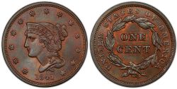 1-CENT -  1841 1-CENT (EF) -  1841 UNITED STATES COINS