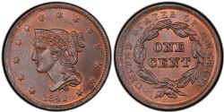 1-CENT -  1842 1-CENT, SMALL DATE -  1842 UNITED STATES COINS