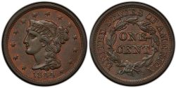 1-CENT -  1844 1-CENT, 44-OVER-81 -  1844 UNITED STATES COINS