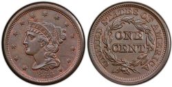 1-CENT -  1844 1-CENT (AU) -  1844 UNITED STATES COINS