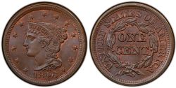 1-CENT -  1846 1-CENT, SMALL DATE (VF) -  1846 UNITED STATES COINS