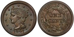 1-CENT -  1847 1-CENT (AU) -  1847 UNITED STATES COINS