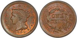 1-CENT -  1849 1-CENT (AU) -  1849 UNITED STATES COINS