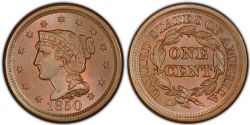 1-CENT -  1850 1-CENT (AU) -  1850 UNITED STATES COINS