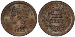 1-CENT -  1852 1-CENT (AU) -  1852 UNITED STATES COINS