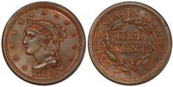 1-CENT -  1853 1-CENT (AU) -  1853 UNITED STATES COINS