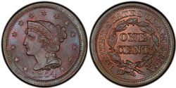 1-CENT -  1854 1-CENT (AU) -  1854 UNITED STATES COINS