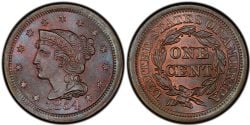 1-CENT -  1854 1-CENT (F) -  1854 UNITED STATES COINS
